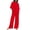 Red plus size 2 piece outfits a1, variant on Cagogo Women Plus Size 2 Piece Short Sleeve T Shirt Set Casual Wide Leg Pants Lounge Outfits Solid Round Neck Tops Comfy Summer Cruise Airport Travel Clothes, Green S