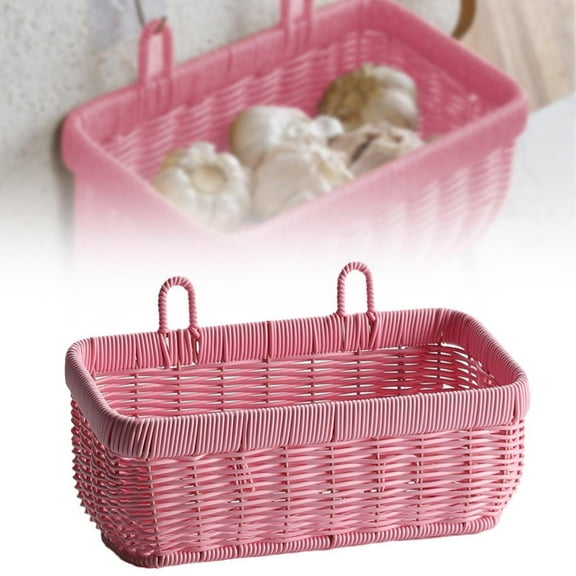 Storage rack Kitchen Gadgets Woven Storage Basket Wall Hanging Vegetable Organizer Garlic Holder Efficient Home Kitchen Organization Tool.Big