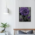 thumbnail image 3 of ONETECH Purple Flower Canvas Wall Art for Bathroom Purple Rose Poster Prints Rustic Purple Flowers Painting for Kithcen Home Decor Purple Rose Flowers and Butterfly Pictures, 3 of 4