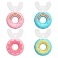 thumbnail image 1 of 4 paquetes de cepillos de dientes para niños, cabezal de silicona de grado alimenticio, cepillo de dientes en forma de U 360 para niños de 2 a 8 años., 1 of 5