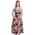 thumbnail image 1 of Moomaya Printed Cotton Casual Spaghetti Strap Dress Flared Maxi Summer Dresses For Women, 1 of 7