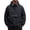 Black, variant on Mens Wind Shell Jacket Slim Short Half Zip Hooded Drawstring Outer Coat, Large Front Cargo Pocket Letter Print for Coastal Trails Picnic Visits Green XXL