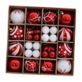 thumbnail image 1 of Adorno de bola navideña, colección de decoración de bolas navideñas, para celebraciones en interiores, colgante irrompible para armario de dormitorio. Rojo Blanco, 1 of 8