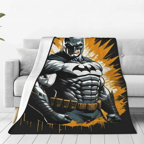 Batman Blanket Cozy Warm Flannel Throw Blanket for Living Room Bedroom Bed Sofa Car, All Seasons Fleece Blankets Gifts for Kids Teens Adults 40"x30"