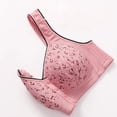 thumbnail image 7 of VISALY Women's Front Closure Wireless Bras Floral Print Bras Women's Bras Front Close Bralette Lightweight Lounge Bra Front Button Bras Comfy Bras Comfort Everyday Wear Bras Hot Pink 50, 7 of 7