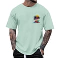 thumbnail image 3 of Momasggi Big and Tall Graphic T-Shirts for Men Summer Short Sleeve Tops Oversized Crew Neck Tshirts Loose Casual Beach Vacation Tees Mint Green 5XL, 3 of 5