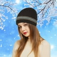 thumbnail image 2 of Yigetop Beanie for Women Outdoor Winter Adult Neutral Keep Warm Printing Hats Plush Knitted Woolen Hat Winter Hats for Women Coffee One Size, 2 of 5