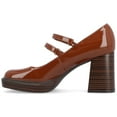 thumbnail image 3 of Journee Womens Shasta Mid Heel Square Toe Pumps, Widths Available, 3 of 10