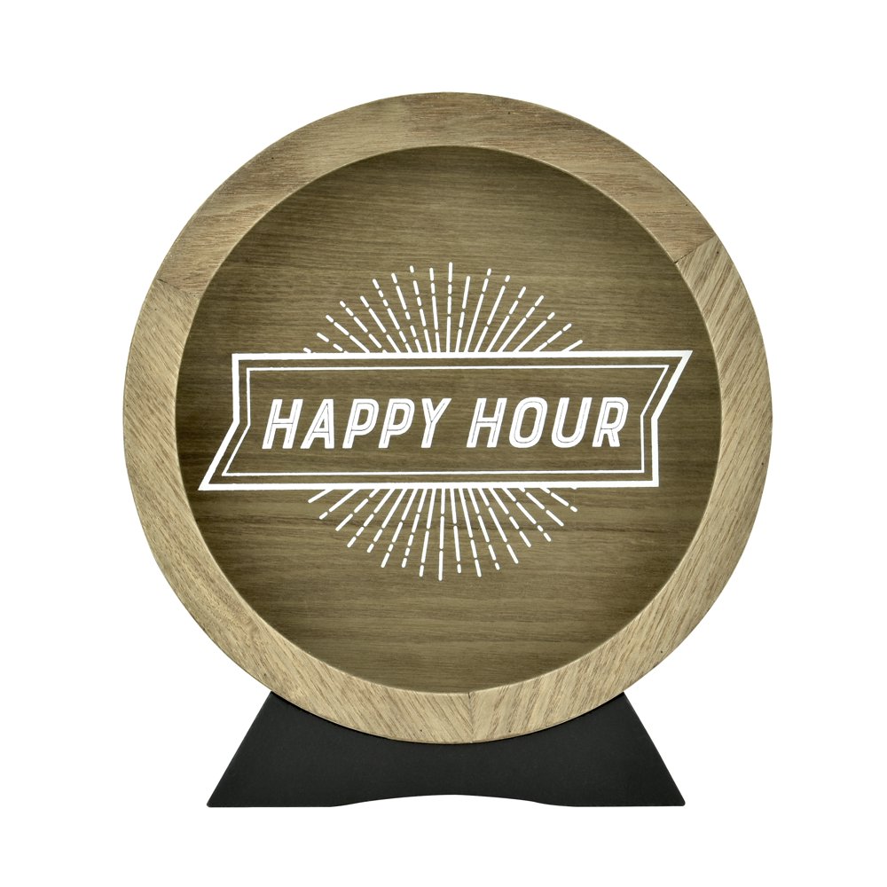 Mainstays Tabletop Wood Happy Hour Cork Holder, 9" x 2"x 9.83