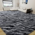 thumbnail image 5 of Janvonne 9x12 Fluffy Area Rug for Living Room Bedroom, Modern Shaggy Carpets Fuzzy Rug for Teens Dorm Bedside Home Decor Aesthetic, Heavy Duty Non Slip, Zebra Print, 5 of 8