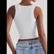 thumbnail image 5 of Tops Cortos Sin Mangas con Cuello Cuadrado para Mujer 2025, Bonitos Tops de Tirantes Y2K de Doble Capa, Sin Costuras y Ajustados XL, 5 of 8