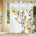 thumbnail image 3 of EIMELI Hookless Shower Curtain with Snap Liner  Floral Theme Home Decor Hotel Shower Curtain and Liner Set  Watercolor See-Through Shower Curtain with Window  Double Layers  High Quality, 3 of 7
