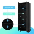 thumbnail image 3 of DEALTOPS Stylish Spacious 5-tier Storage Cabinet with Adjustable Shelves for Bathroom, Living Room, Black, 3 of 8