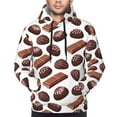 thumbnail image 4 of Hoodies for Men - Chocolate Print Brown White Long Sleeve Comfrt Men'S Fashion Hoodies & Sweatshirts, Sweatshirts for Men Hoodies Pullover Clothing Clothes with Pouch, 4 of 7