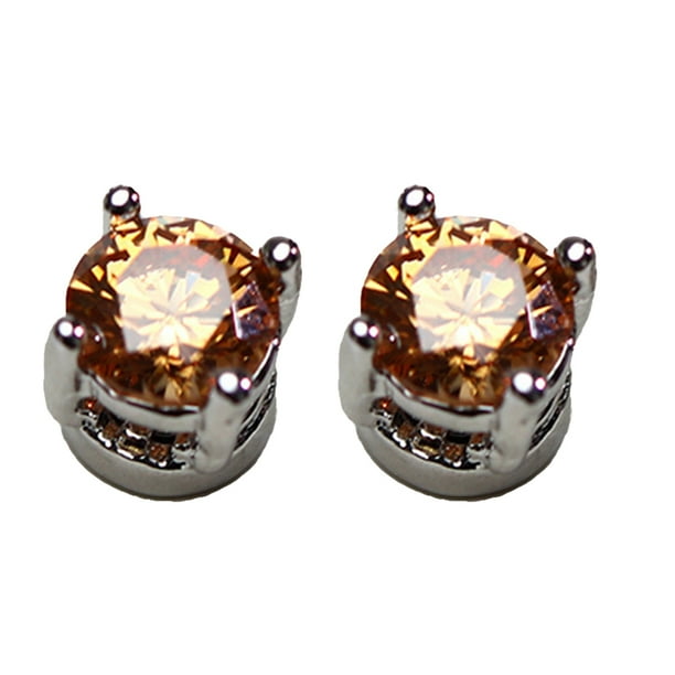 Men Women Rhinestone Inlaid Magnetic Ear Stud Earrings Non