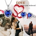thumbnail image 3 of September Birthstone Jewelry Sets Blue Heart Jewelry Set Sapphire Fine Necklace Earrings 925 Sterling Silver Women Birthday Mother's Day Gifts, 3 of 7