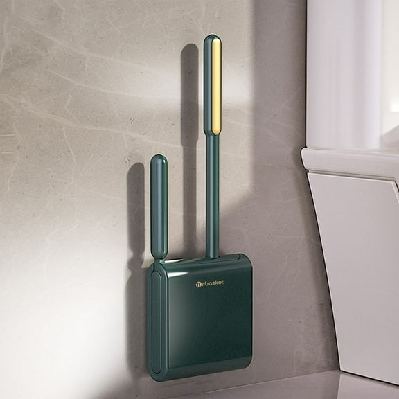 Latrodar Toilet Bowl Brush And With 2 Type Brush(Rubber Brush Elaborately Made Corner Of The Toilet Green 16x5.36 Inch Home Tools