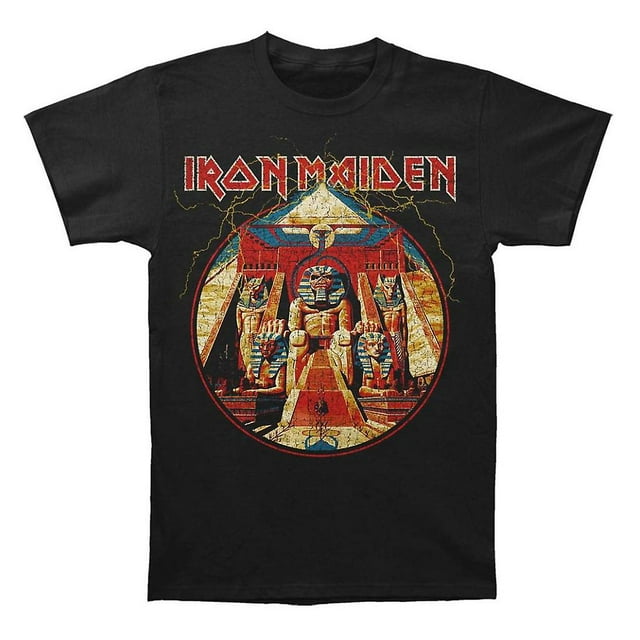 Camiseta Rockinstone Iron Maiden Powerslave Lightning Circle