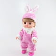 thumbnail image 4 of 2pcs Jumpsuit with Rabbit Hat Clothes Set for 25cm Baby Or 9-11 Doll Pink, 4 of 8