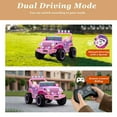thumbnail image 6 of Joyracer 24 Volt Ride on Toys, 4WD Power Car Wheels Electric Car for Kids, 2 Seater Ride on Truck w/ Remote Control, 3 Speeds,  Spring Suspension, Bluetooth, Music, LED Lights, Pink, 6 of 16