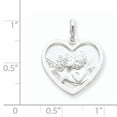 thumbnail image 3 of Sterling Silver Satin Angel Heart Charm (22 X 20) Made In Italy qc629, 3 of 3
