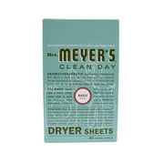 Mrs. Meyer's Clean Day Dryer Sheets, Basil Scent, 80 Count
