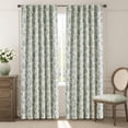 thumbnail image 1 of Linen Floral Curtain for Living Room Length Drape with Printed Flower Light Filtering Curtains Rod Pocket Back Tab Taupe Window Treatment Set Bedroom Drapes Panels Taupe, 1 of 10