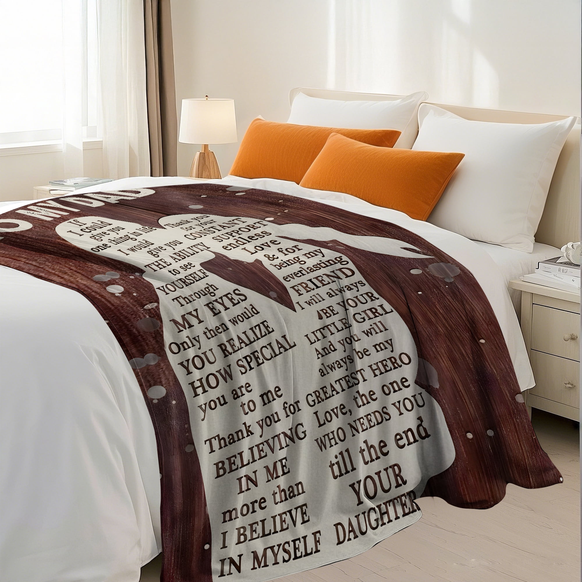 Flannel Fleece Throw Blanket For Dad, Lightweight Cozy Plush Blanket for Sofa Couch,40"X50"