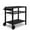 Black, variant on Outdoor Grill Cart Three-Shelf Grill Table, Movable BBQ Trolley Food Prep Cart with Two Wheels & Hooks, Black