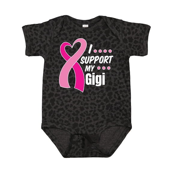 Inktastic Breast Cancer Awareness I Support My Gigi with Pink Ribbon Boys or Girls Baby Bodysuit