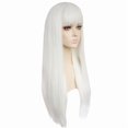 thumbnail image 1 of Peluca de cosplay, pelo sintético, largo y blanco, 66 cm, para Halloween, 1 of 3