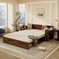 thumbnail image 6 of [Luckynote] Queen Size Daybed with Removable Desk, Storage Drawers & Hydraulic Side Table, Espresso, 6 of 11