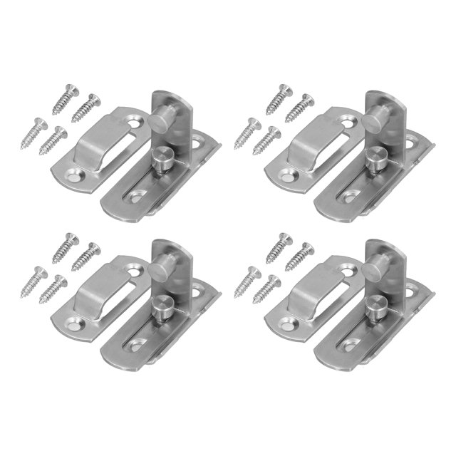 Cerradura de puerta corredera Jadeshay 4 juegos de cerradura de puerta abatible Acero inoxidable Plata