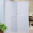 thumbnail image 3 of Roundhill Furniture Giyano Rice Paper/Wood 4-Panel Screen Room Divider in White, 3 of 7