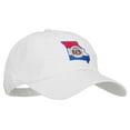 thumbnail image 5 of Missouri State Flag Map Embroidered Unstructured Washed Cap - White OSFM, 5 of 5