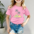thumbnail image 2 of Tanghaowl Girls Shirts Boys Girls' Island Print Casual T Shirt Fashion Kids' Comfort Fit Top For Beach & Daily Wear Toddler Girls Tops 5t, 2 of 4