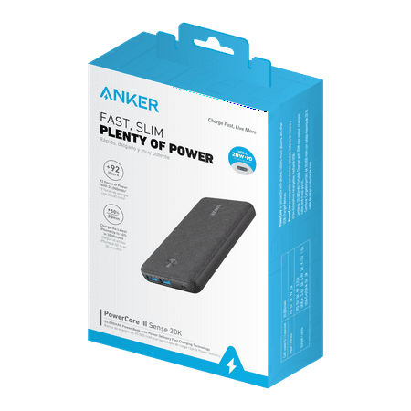 Anker PowerCore III Sense 20K USB-C Portable Battery Charger - Black