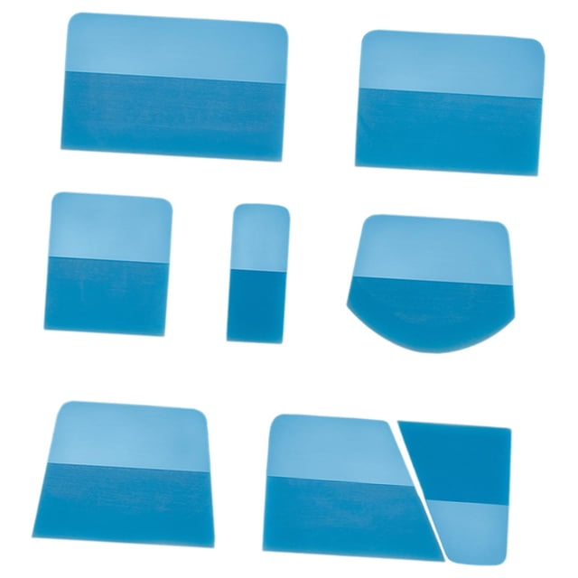 8 escurridores PPF para vinilo, escurridores portátiles de TPU, herramientas para tintado de ventanas, instalación de películas, papel tapiz, limpieza Azul