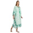 thumbnail image 2 of Bimba Womens Printed Rayon Cover-Up Caftan Long Kimono Maxi Dress Side Split Beach Kaftan Dress, 2 of 7