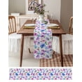 thumbnail image 3 of Ldtrchee Pink Blue Flower Table Runner 70 Inches, Gradient Spring Wildflower Floral Bed Runner Dresser Scarves Tabletop for Indoor Outdoor Parties/Ceremony/Banquet, 13" x 70", 3 of 8