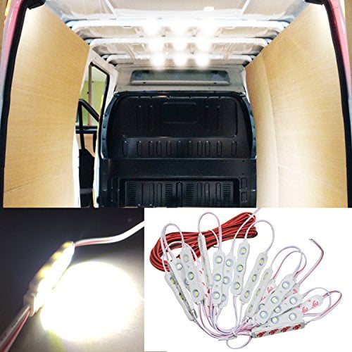 12v 60 leds van interior light kits, led ceiling lights kit for van rv boats caravans trailers lorries sprinter ducato transit vw lwb (20 white) - Walmart.com - Walmart.com