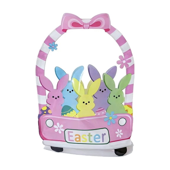 10 Pack Easter Bunny Print Standing Zipper Candy Bags Reusable Plastic Gift Bags For Party Favors And Spring Festival Treats