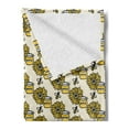 thumbnail image 2 of Queen Bee Soft Flannel Fleece Throw Blanket, Continuous Pattern of Calligraphy on Honey Jars with Sunflowers, Cozy Plush for Indoor and Outdoor Use, 60" x 80", Mustard Taupe, by Ambesonne, 2 of 5
