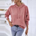 thumbnail image 5 of Aoochasliy Womens Sweaters Pullover Clothes Trendy Solid Color Hooded Pullover Casual Tops Women, 5 of 8