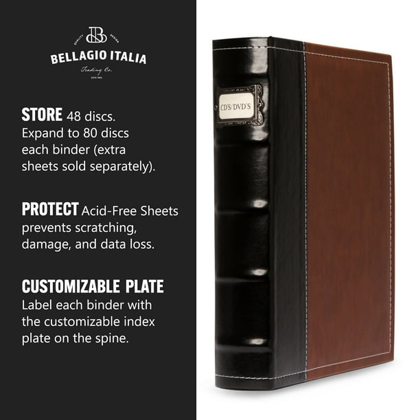 【中古】bellagio-italiaブラウンレザーディスクストレージバインダーPerfect for CD、DVD、blu-rays、およびビデオゲーム。12?Pack???Set Holds 576?Dis Amazon.co.jp: bellagio-italiaブラウンレザーディスクストレージ