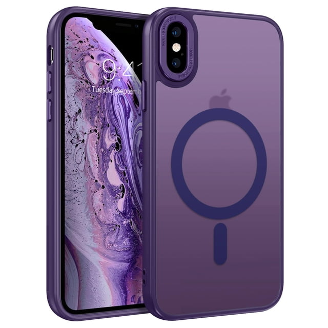 Funda de teléfono BENTOBEN para iPhone Xs Max con MagSafe Morado Oscuro