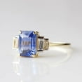 thumbnail image 4 of Emerald Cut Sapphire Cocktail Ring Women's Solitaire Engagement 14k Gold Plated Jewelry for Special Occasions, 4 of 4