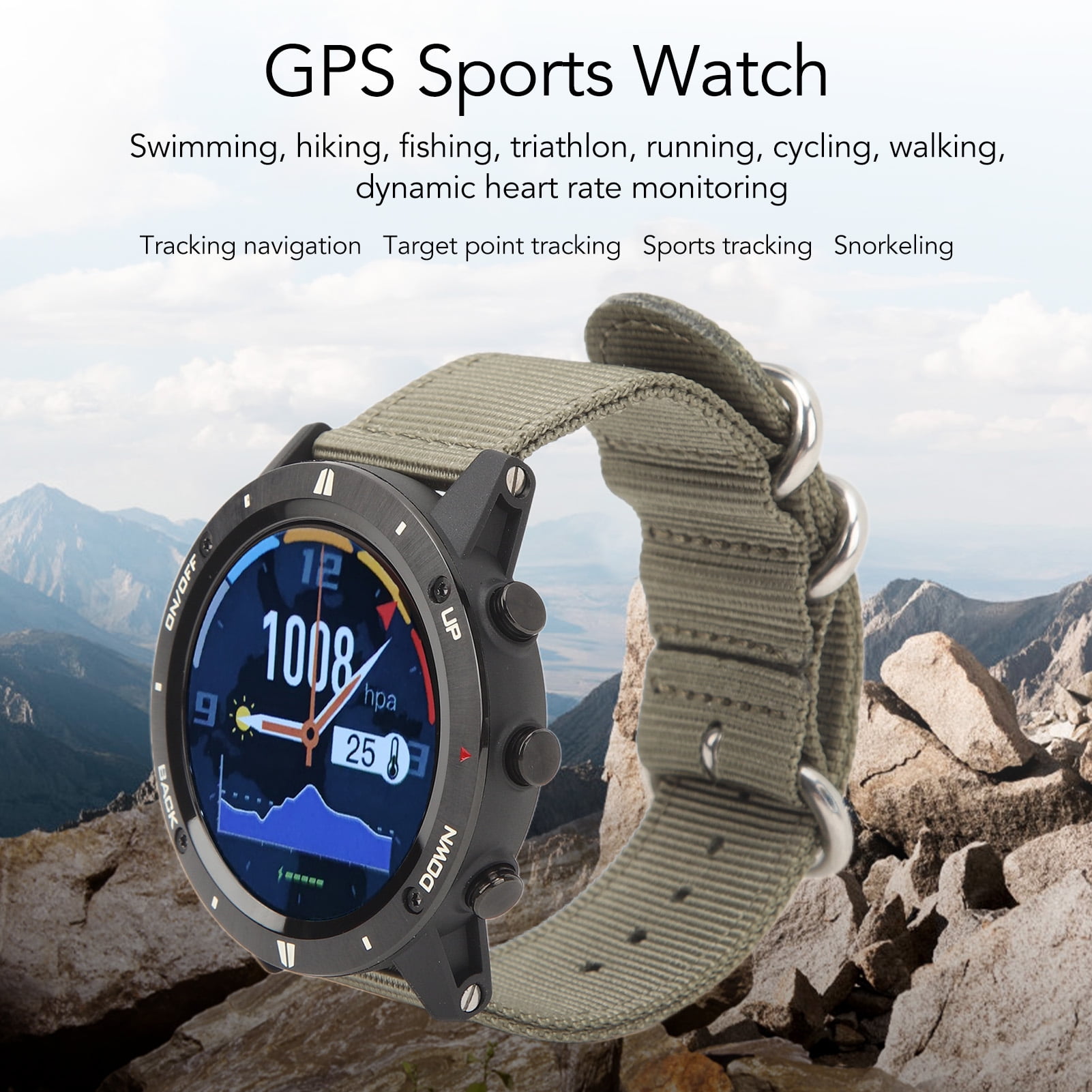 Hiking Running Watch With Barometric Altimeter Smart Waterproof