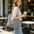 thumbnail image 4 of JWZZYD Corduroy Tote Bag for Women, Large Capacity Canvas Shoulder Cord Purse and Handbags with Inner Pocket, Black White Striped Corduroy Bag for Work Travel Daily Essentials, 4 of 6
