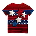 thumbnail image 5 of ZhuoLiL Girls Shirts for Kids T-Shirts Kids' Patriotic Star Print Tee - Loose Fit Short Sleeve, 5 of 6